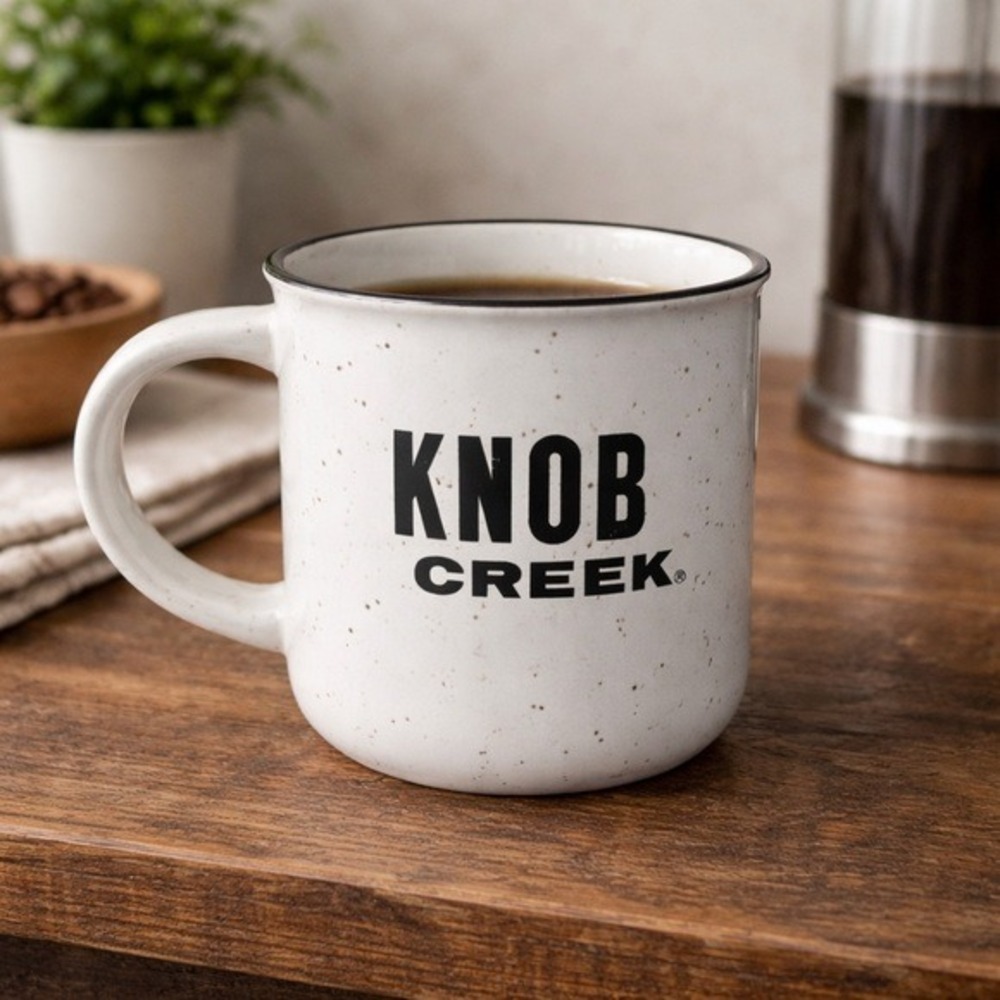 Knob Creek Work Hard Drink Whiskey Mug Bourbon Coffee Tea Cup White 12oz